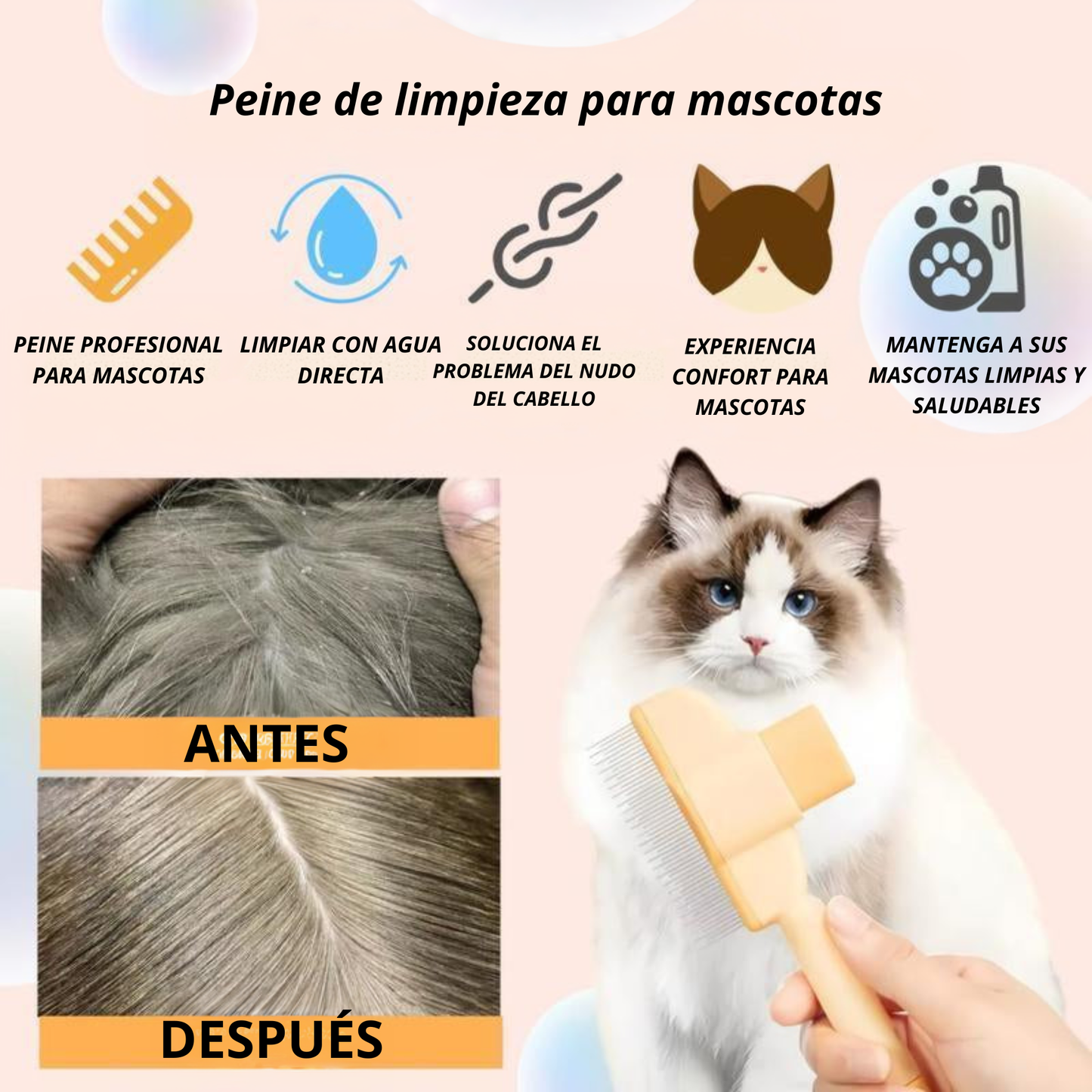 2 Cepillos Quita-Nudos Reutilizables
